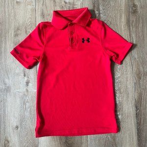 UA Under Armour Boys Polo Red Size Small